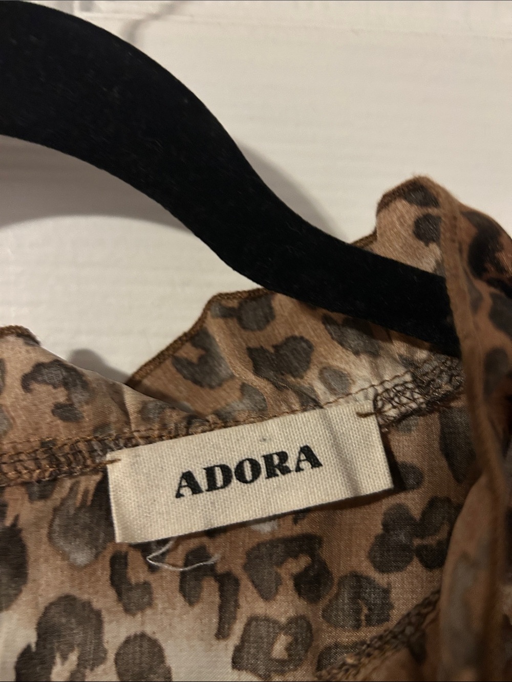 Woman’s Leopard Print Ruffle Top- Brown - Picture 3 of 4